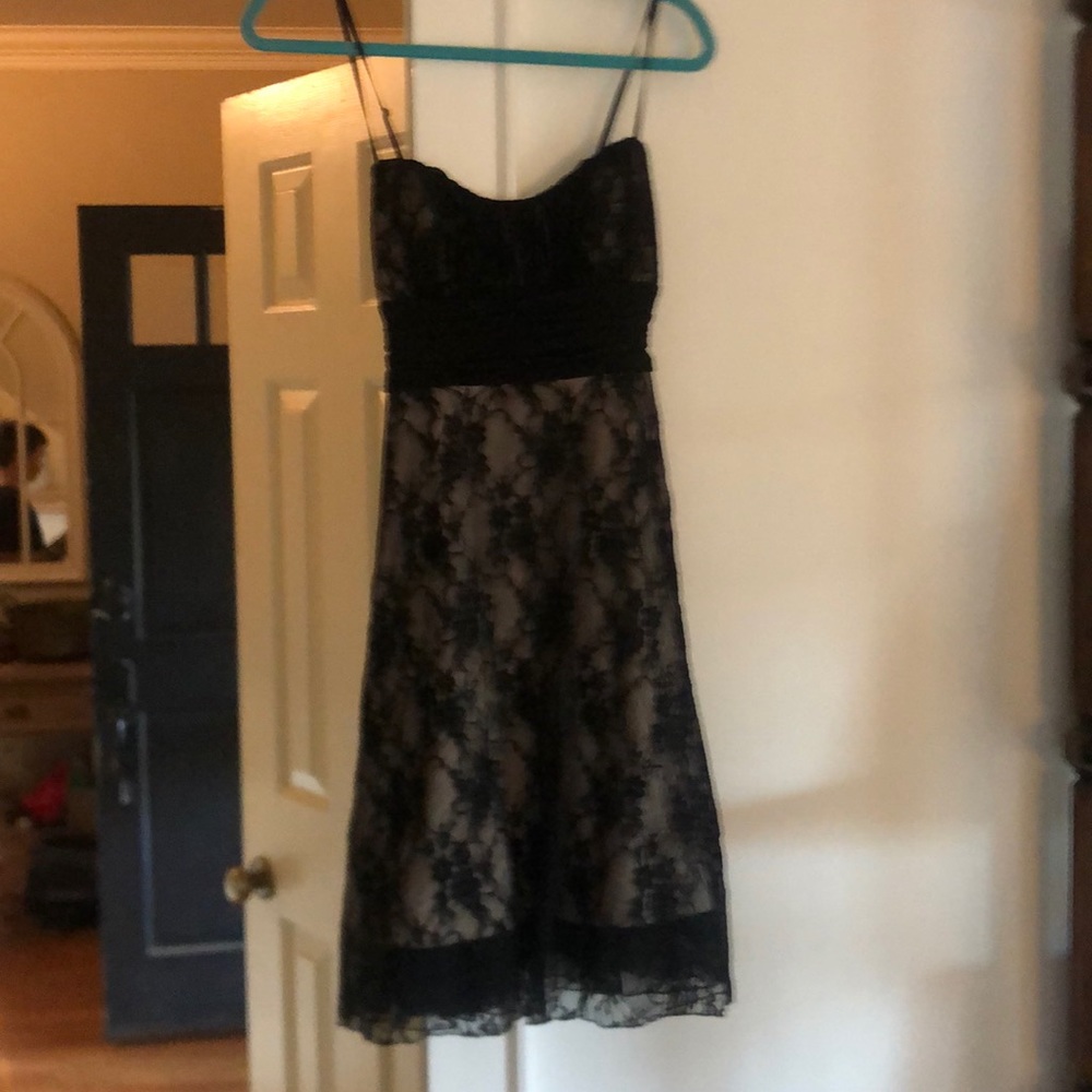 LAyered Black Lace Dress with thin straps. Medium